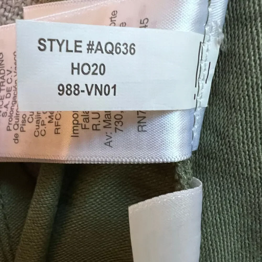 J.Crew Camp Utility Pant Tapered Leg 100% Cotton in Green Style AQ636 Sz. 6 Tall